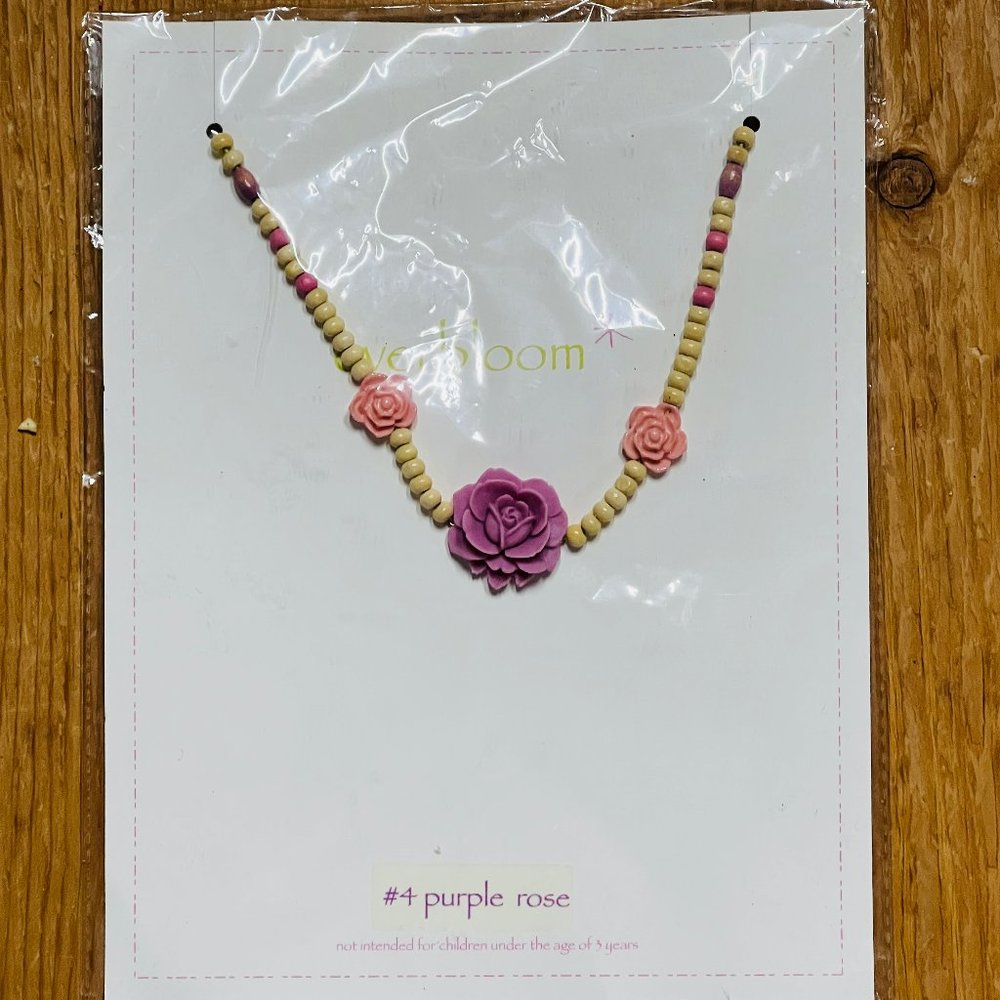 Everbloom Girl's Necklace #4 Purple Rose